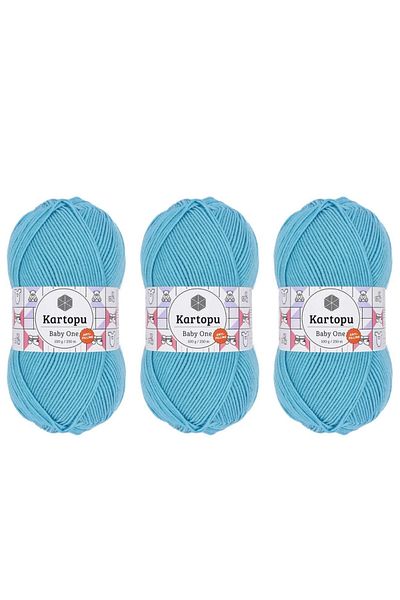 Kartopu Baby One Antipilling Πλεκτό Νήμα 100 gr 3 Τεμάχια Χρώμα K576 Μπλε Τυρκουάζ
