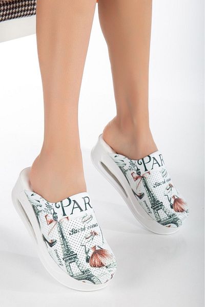 SABOTERLİK Air Sole Wedge Heels Orthopedic Hospital Nurse Women Sabo Slippers Paris