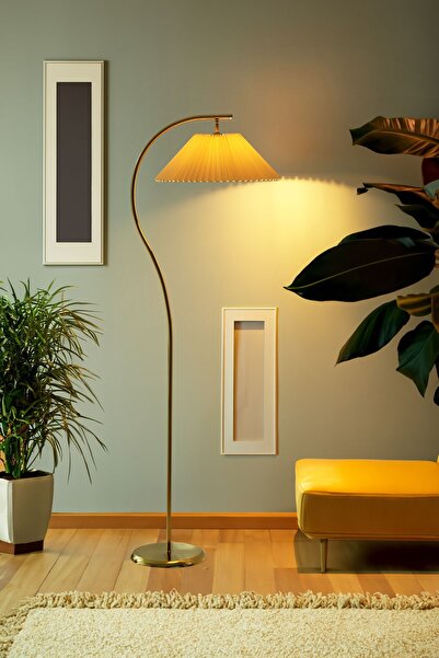 Vinner Montana Modern Eskitme Gold Tek Ayaklı Metal Lambader | Şık Dekoratif Tasarım | Kalitesi