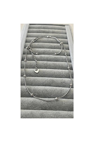 ParlaTakıAksesuar قلادة دوريكا من الفولاذ باللون الفضي