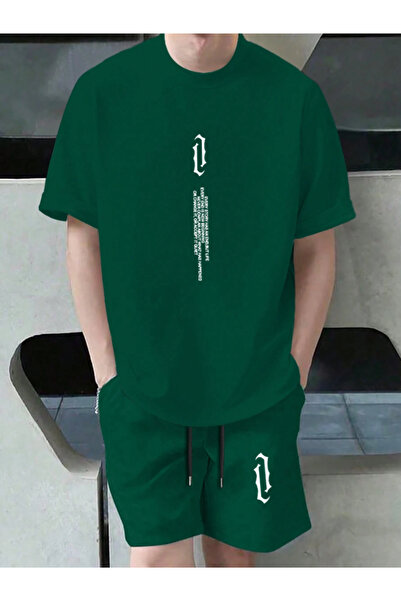 Revasser Šareni vertikalni štampani unisex set majica i šortsa