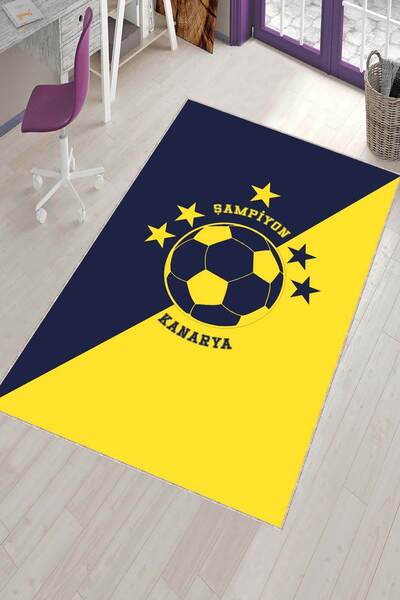 Viva Home Sarı Lacivert Kanarya Taraftar Halısı Yolluk VH077