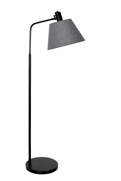 Vinner Rivoli Statik Siyah Kaplama Tek Ayaklı Metal Lambader - Hasır Gri