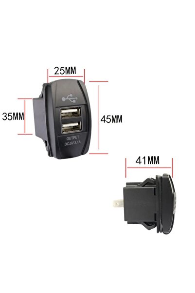 Maroces MR-266C-3 MARİN TİP 2 Lİ USB ŞARJ SÖKETİ 12-24V - 5V/3.1A