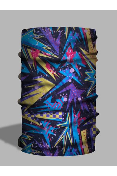 LU&MA Colorful Graffiti Patterned Neck Collar - Baf