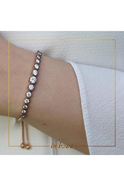 In Love Elmas Montür Kendinden Ayarlı Bayan Gümüş Bileklik