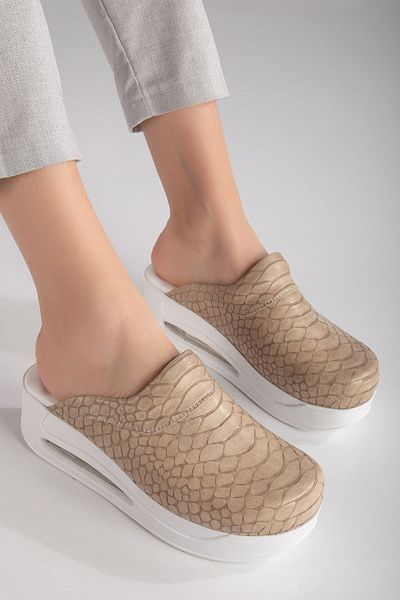 Zenith Sabo Air Sole Wedge Heeled Orthopedic Hospital Nurse Γυναικείες Παντόφλες Mink
