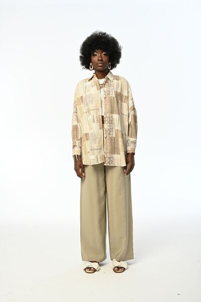 Orfeo Negro WOMEN OVERSIZE MOLD DIGITAL PRINTED PATTERNED SHIRT