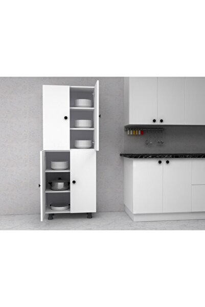 zerkaconcept Mobilyahome Tamamı Mdf 6 Raflı Çok Amaçlı Mutfak Banyo Ayakkabıl...