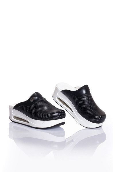 Dr Hegeli Air Sole Wedge Heeled Orthopedic Hospital Nurse Γυναικείες Παντόφλες Μαύρες