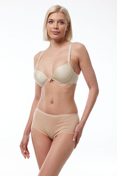 Malabadi Γυναικείο Χρώμα Δέρματος Magic Growth Underwire Covered Double Push up Bra 813