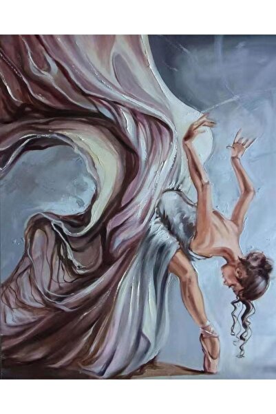Pastelya Sayılarla Boyama Seti Çerçeveli Kasnaklı Art Kuğu Balerin 60 X 75 Cm