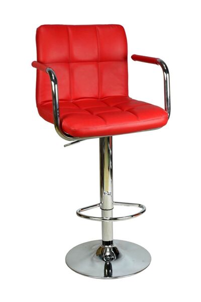Bürocci Carla Bar Taburesi - Kırmızı Deri - 9503q0116