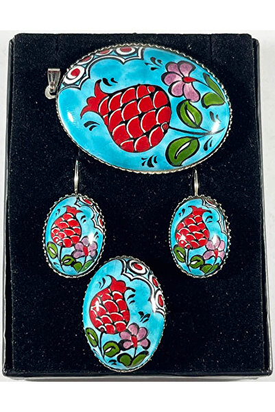 Çini Evi مجموعة مجوهرات من البلاط الفيروزي بتصميم ربيعي - للأرضية