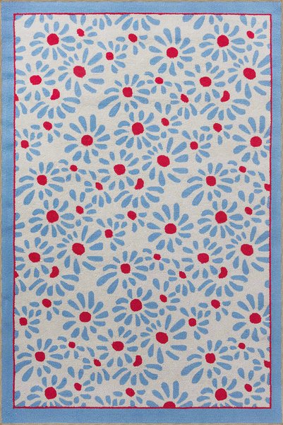 Rugs Modern Halı سجادة زخرفية منقوشة باللون الأحمر الزهري متعدد الألوان mirav...