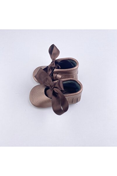 BON CHİC BABY Bebek & Çocuk Giyim Deri Makosen Ayakkabı Kahverengi