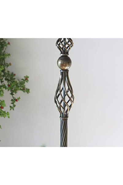 Vinner Eskitme Kaplama Burgulu Modern Metal Lambader - Başlık Rengi Hasır Kahve’dir.