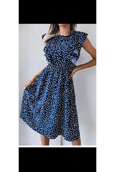 GENÇ MODA rochie de vara cu model inima lungime midi din vascoza