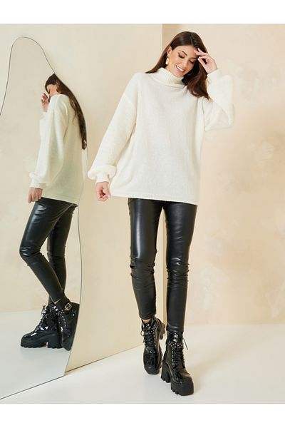 Styli Oversized Volume Sleeve Turtle Neck Sweater