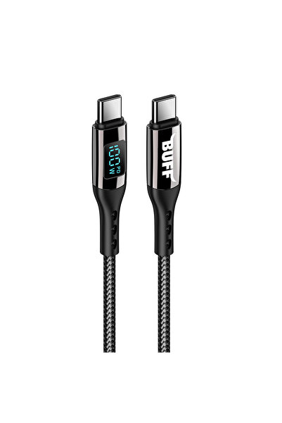 Buff Labs Buff BL73 100W Type-C To Type-C 1.2m 5A Pd Dijital Ekranlı Data-Şarj Kablosu