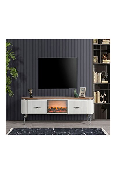 mobilyabazari Zümrüt Şömineli %100 MDF Tv Sehpası