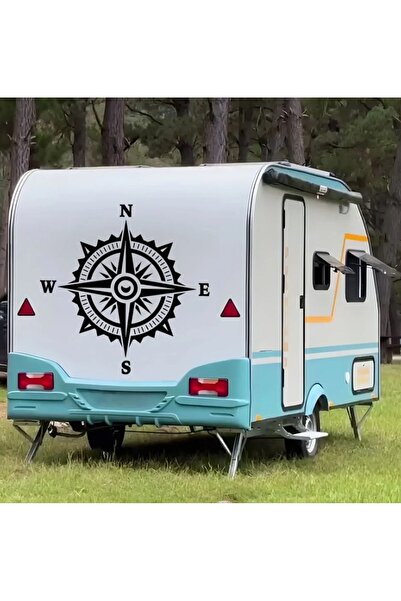 HMNL Pusula Sticker 60x60 1 Adet Oto Sticker - Kamp Karavan Sticker Duvar Sti...