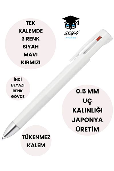 SEYFİKİRTASİYE 3-Color Single Pen - 0.5 mm Blen 3C Made in Japan