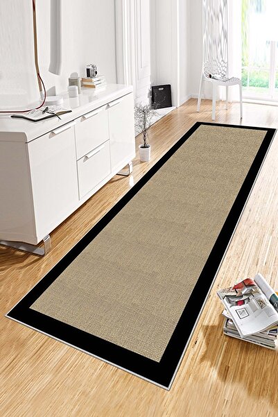 Lavita Home قابل للغسل في الغسالة، غير قابل للانزلاق، مقاوم للبقع، أداة قطع سوداء حديثة، أداة سجادة المطبخ