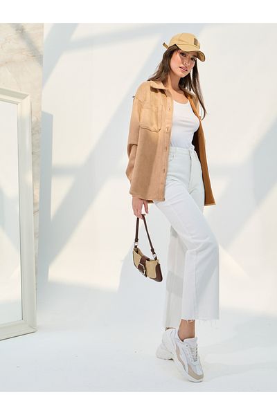Styli Oversized Drop Shoulder Jacket With Button Closure