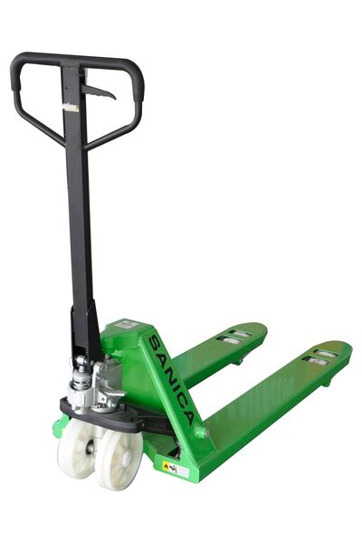 Sanica Yeşil Transpalet 2.5 Ton Kapasite Kemik Tekerlekli Pompa