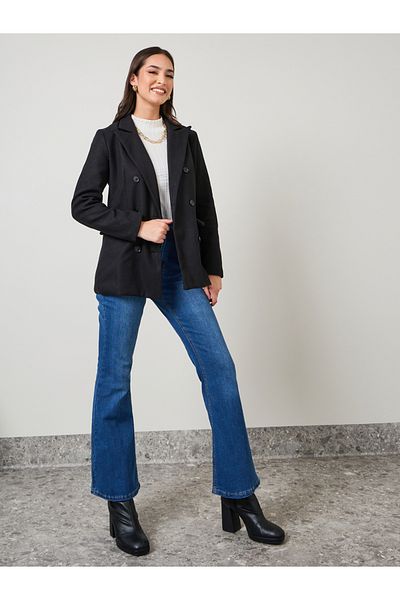 Styli Regular Fit Double Breasted Wool Like Blazer
