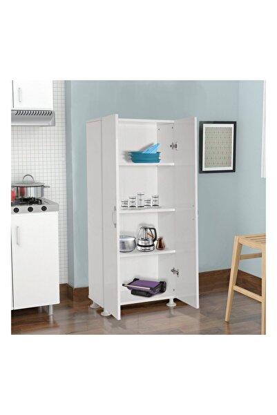 zerkaconcept Lale Tamamı Mdf Çok Amaçlı 4 Bölmeli Mutfak Banyo Dolap Kitaplık