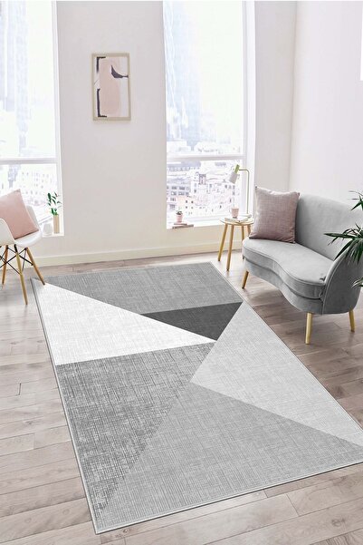 Confidence Home Makinede Yıkanabilir Kaymaz Taban Leke Tutmaz Gri Mutfak Halı...