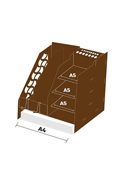 KLES Πρακτικός Επιτραπέζιος Οργανωτής - Ξύλινος Οργανωτής Ράφι Χαρτιού Δώρο