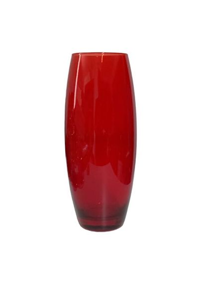 Paşabahçe Botanica Curved Red Glass Vase 26cm