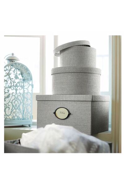 IKEA Kvarnvik Box with Lid, Gray