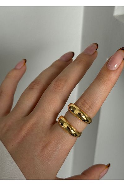 KİLİGİSTANBUL 2 Cm Width Double Look Ring