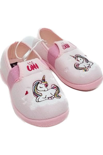 AkınalBella Girl's Pink Unicorn Light Sole Home Shoes