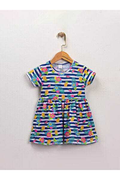 BUUFUU Лятна рокля за момичета с щампа с къс ръкав