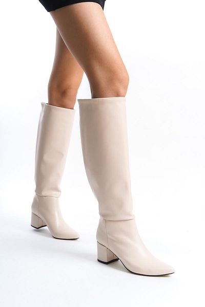 Shoesers Γυναικείες μπότες με χοντρό τακούνι κάτω από το γόνατο