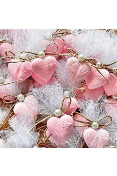 BY FİEYDA 25 Adet Minik Kalp Kokulutaş Bebek Şekeri Nikah Şekeri Mıknatıslı M...