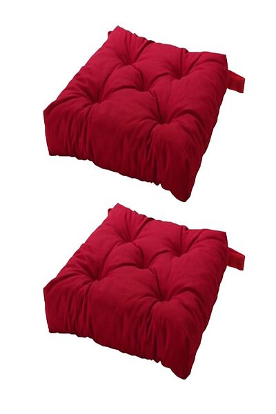 IKEA Chair Cushion Red 40/35x38x7 cm 2 Pieces