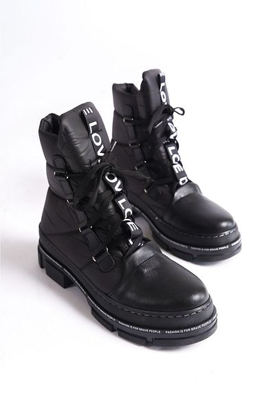 Shoesers Γυναικείες μπότες χιονιού με κορδόνια με αντιολισθητική σόλα από ύφασμα αλεξίπτωτου