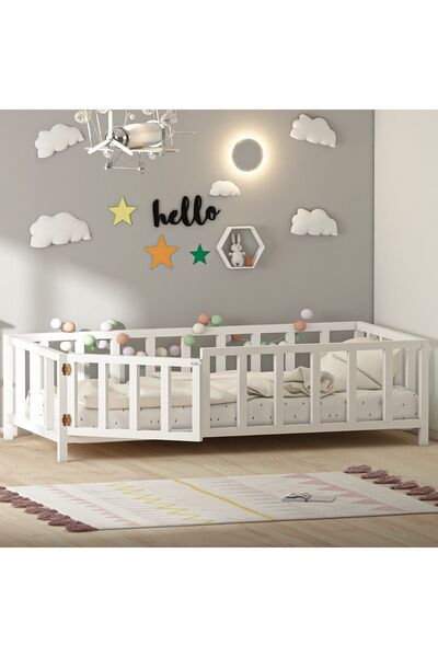 GİVAYO WOOD'S Troy Montessori Yatak Beyaz Kapılı 90*190