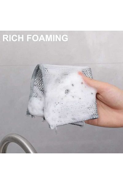 Betülce 1 Piece Highqual Inox Wire - Non-Scratch Dishcloth, Two-Layer Difficult Dirt Cloth