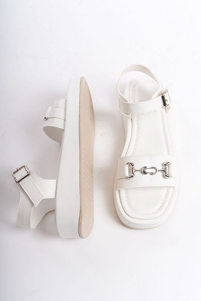 Shoesers Women's Special Design Ankle Strap Thick Sole Metal Buckle Detailed Single Strap Sandals