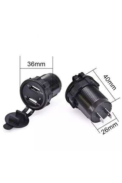 Maroces Pano Tipi Araç Şarj Voltmetreli 2’li Usb Şark Söketi Giriş 5v 1a Ve 5v 2,1a Çıkış