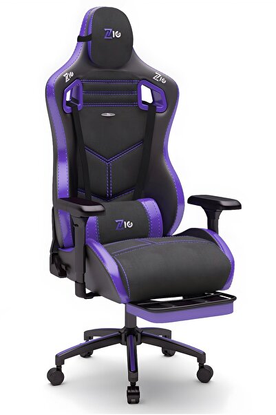 Zio Gaming Zio Venom Xl Profesyonel Oyuncu Koltuğu - Antrasit / Mor - Visco Oturak, 4d Kol, Ayak Uzatma