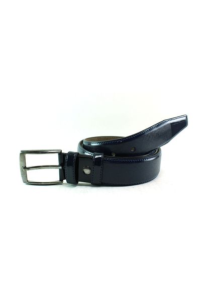 MENTOR REGALO Ανδρική κλασική λουστρίνι ζώνη Navy Blue - 28009