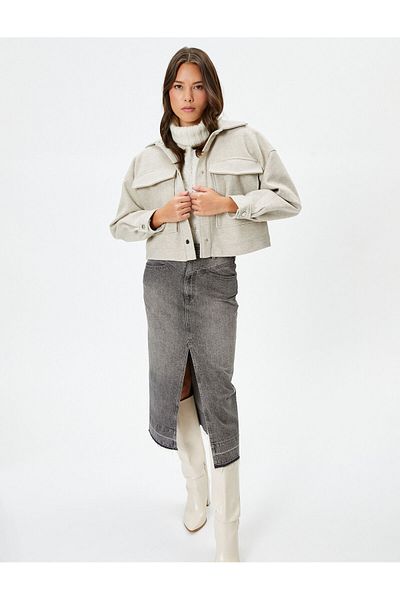 Koton Şahika Ercümen X - Crop Jacket with Cargo Pocket